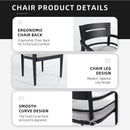 Outdoor Patio Dining Chairs With Outdoor Grade Sunbrella Fabric Cushions, Tapered Feet (Set of 4) - Ember Black