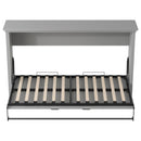 Twin Size Murphy Bed With Cabinet Storage - Gray