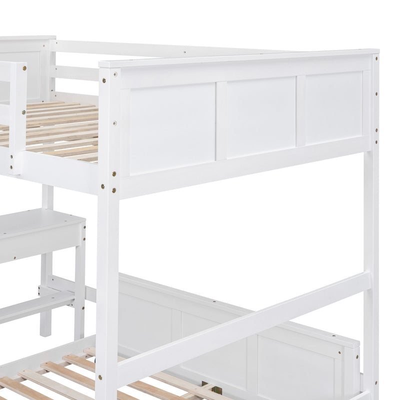 Full Over Full Bunk Bed With Desk