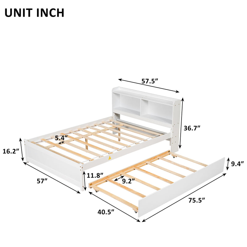 Full Bed With Trundle, Bookcase