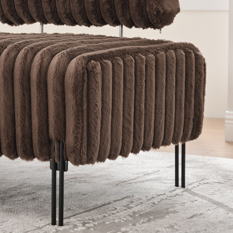 Mini Loveseat With Adjustable Backrest - Brown