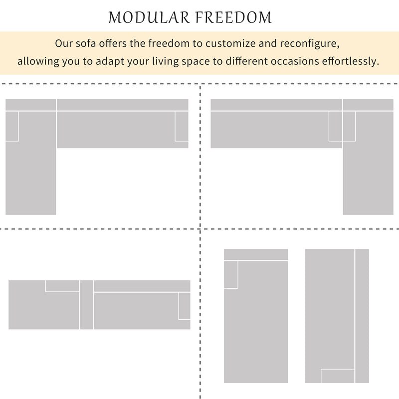 U_Style Modern Large L-Shape Modular Sectional Sofa for Living Room,  Bedroom, Salon, 2  Piece Free Combination, Simplified Style