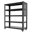 Heavy Duty Adjustable Metal Shelving Unit With Pegboard And Wheels For Multipurpose Storage