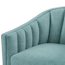 Solitude - Skirted Swivel Accent Chair With Hemp Like