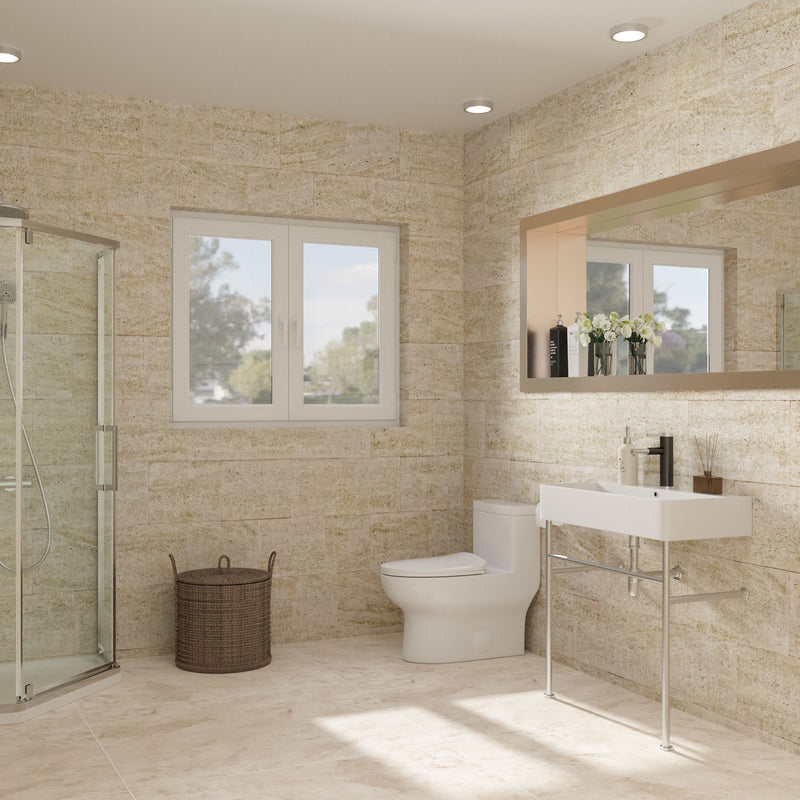 Ceramic Console Bathroom Sink With Overflow