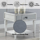 Katia - End Table - Rustic Gray & Weathered White Finish - Atlantic Fine Furniture Inc