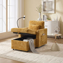 Multifunctional Chenille Recliner Sofa With Storage And Phone Bracket