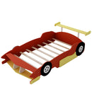 Race Car-Shaped Platform Bed With Wheels