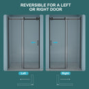 Modern Single Slide Shower Door, Tempered Glass, Stainless Steel Frame