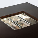 28" Propane Gas Fire Pit Table, 50000 Btu Square Steel Fire Pit For Outside Patio Deck Garden Courtyard - Brown