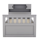 Captain Platform Bed Frame With Storage Bookcases, Shelves, And 4 Drawers