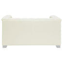 Chaviano - Upholstered Track Arm Loveseat - Pearl White