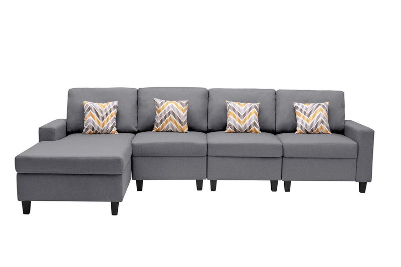 Nolan - 4 Piece Reversible Sectional Sofa Chaise With Interchangeable Legs