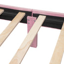 Queen Size Storage Bed Velvet Upholstered Platform Bed with a Big Drawer - Pink