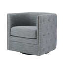 Capstone - Swivel Barrel Chair With Nailhead Accents And Button Tufting