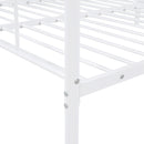 Full Size Metal Daybed with Twin Size Adjustable Trundle, Portable Folding Trundle, White(OLD SKU:MF293736AAK)