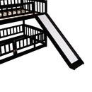 Low Bunk Bed With Slide, Fence And Ladder