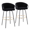 Claire - Contemporary / Glam Barstool With Footrest (Set of 2)