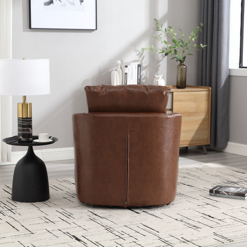 Modern Barrel Comfy Round Accent Sofa Chair, 360 Degree Swivel