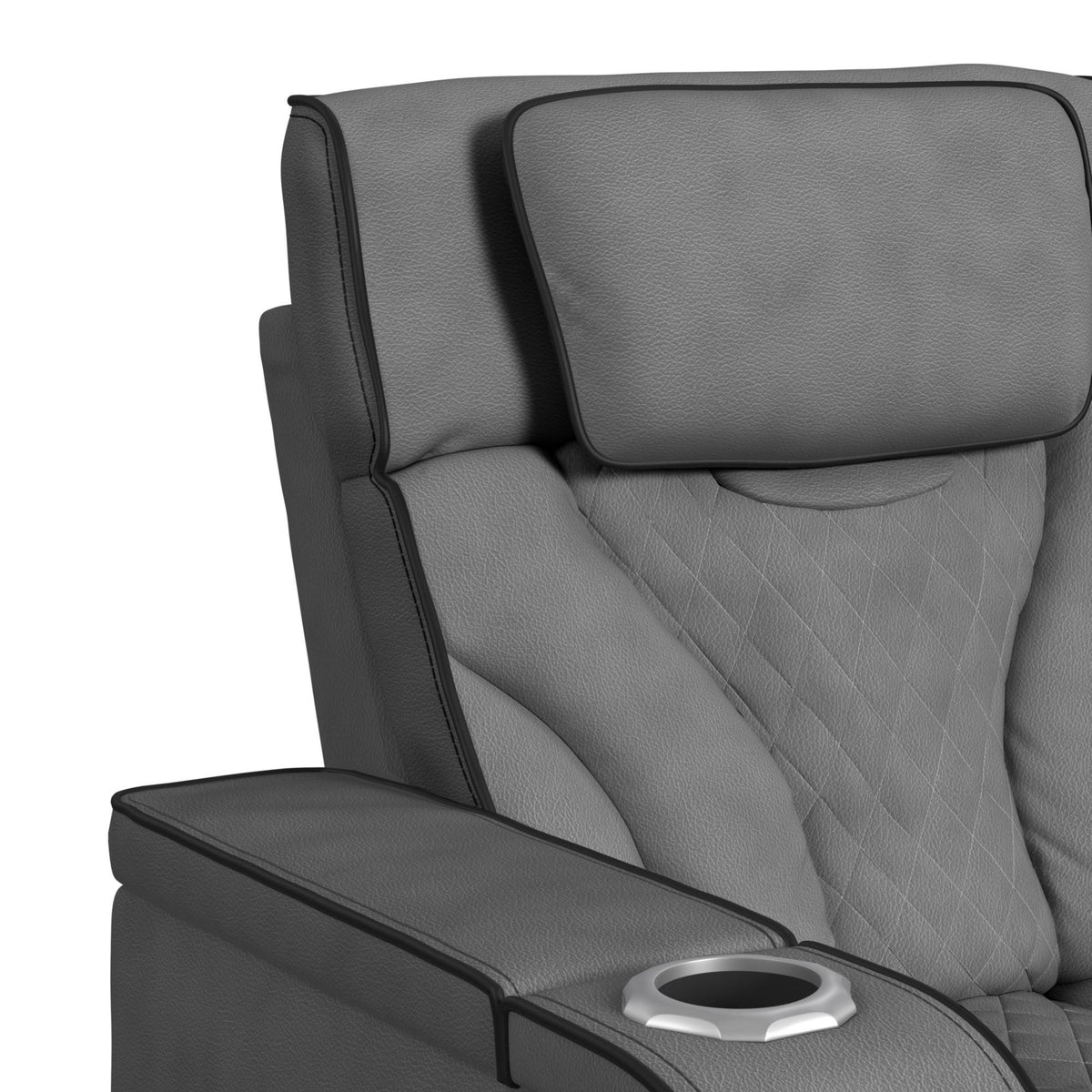 Blitz Motion Sofa With DDT, Reading Light, Wireless Charger And LED in Dark Gray by Elements International, view 14