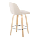 Toriano - Contemporary Fixed-Height Counter Stool With Swivel And Round Footrest (Set of 2)