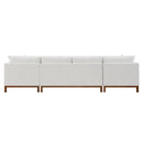 Valiant - Sectional Sofa With 4 Pillows - Ivory Chenille