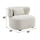 Darius - Accent Chair With Pillow - Beige Boucle