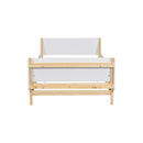 Twin Bed with Headboard, Footboard, Safeguards,  Built-in Bed-end Book Storage Rack ,White