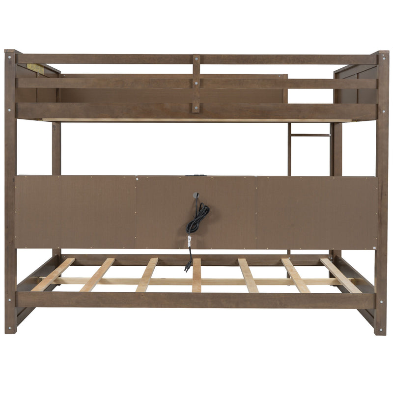 Bunk Bed With Storage Cabinets And USB Ports