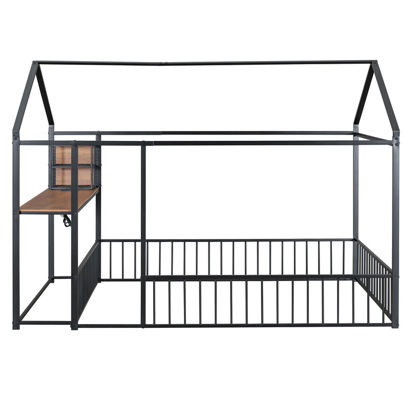 House Frame With Desk, Shelves, Power Outlets And USB Ports