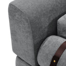 Modern Loveseat Sofa 2 Seater With USB Ports, Cylindrical Armrests