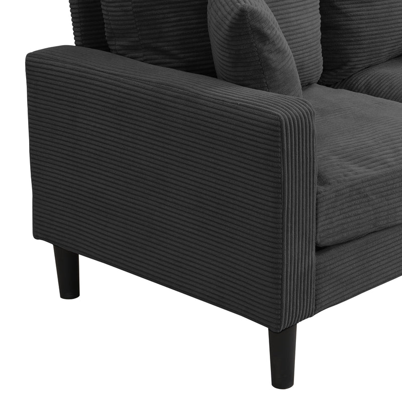 Modern Upholstered 2 Piece Sofa Set With 3 Seater And 2 Seater