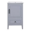 20" Bathroom Vanity With Sink, Bathroom Cabinet With A Door, Door Shelf Storage And Adiustable Foot Pads, A Drawer - Gray