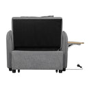 Convertible Single Chair Bed 3 In 1 Sofa With Computer Board And USB Ports - Gray