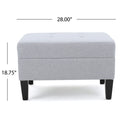 Contemporary Ottoman Footstool With Tufted Upholstery - Light Gray
