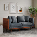 Retro Modern Loveseat With Button Tufted Upholstery
