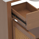 Bathroom Vanity With Ceramic Sink, Modern Free Standing Cabinet With Soft Close Drawers