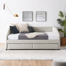 Elegant Daybed With Trundle Upholstered Tufted Sofa Bed