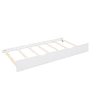 Twin Size Wooden House Bed With Twin Size Trundle, White