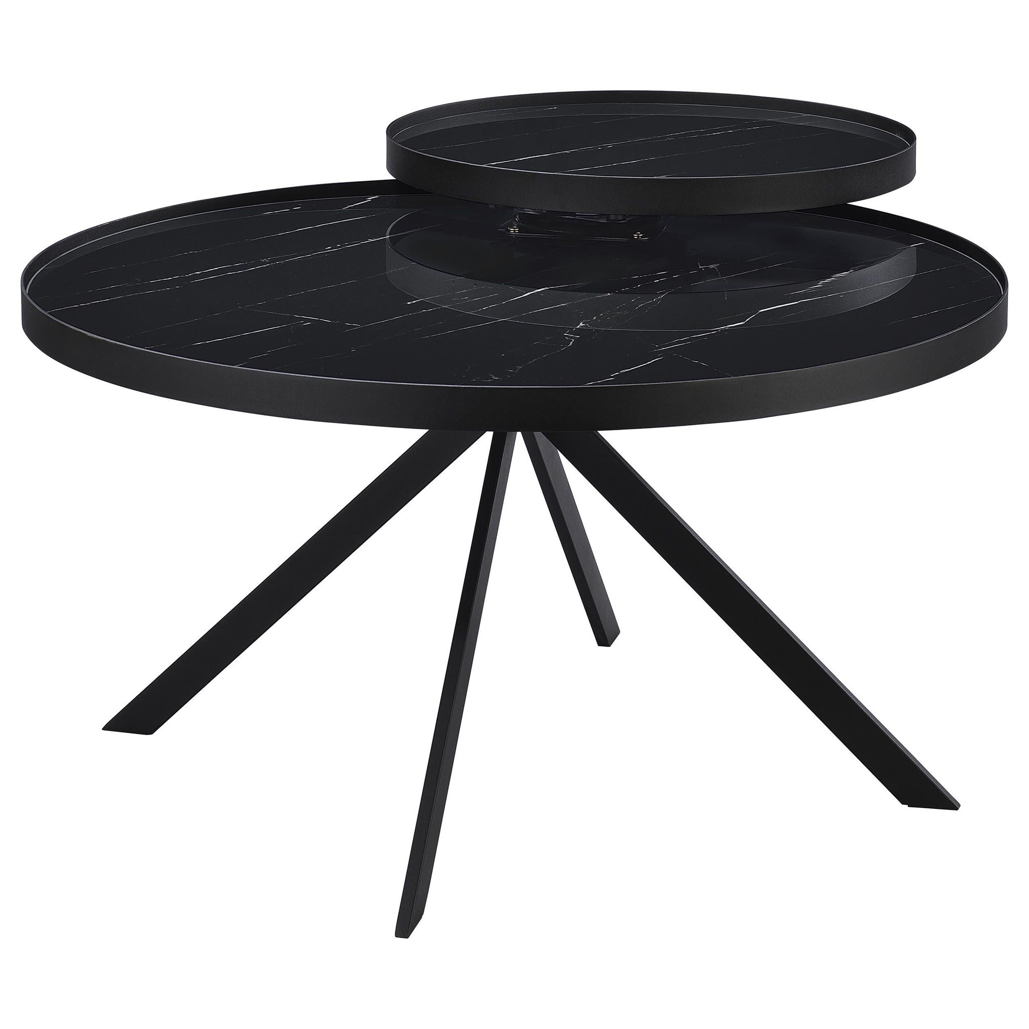 Briggs 2-piece Round Coffee and End Table Set Black - Atlantic Fine Furniture Melbourne FL