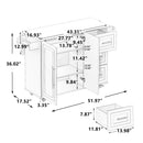 Kitchen Island Cart With 2 Door Cabinet, 3 Drawers, Spice Rack & Towel Rack - White