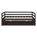 Twin Size Wood Daybed with Twin Size Trundle, Espresso