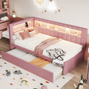 Upholstered Platform Bed With USB Ports And LED Belt