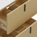 Fluted Bathroom Vanity With Ceramic Sink, Freestanding Design