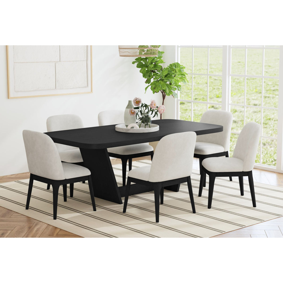 Sylvie Dining Side Chair (Set of 2) in Black by Elements International, view 12