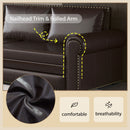 3 In 1 Convertible Sleeper Sofa With Nailhead Trim & Rolled Arm