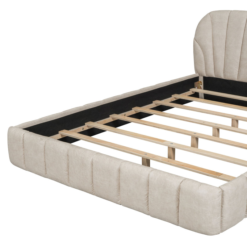 Elegant Design Upholstered Platform Bed