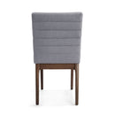 Mid Century Modern Dining Chair (Set of 2) With Channel Stitching - Dark Gray