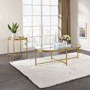 Charrot - Coffee Table - Clear Glass & Gold Finish - Atlantic Fine Furniture Inc