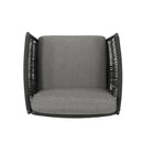 Hanford - Modern Club Chair With Woven Rope Design - Gray